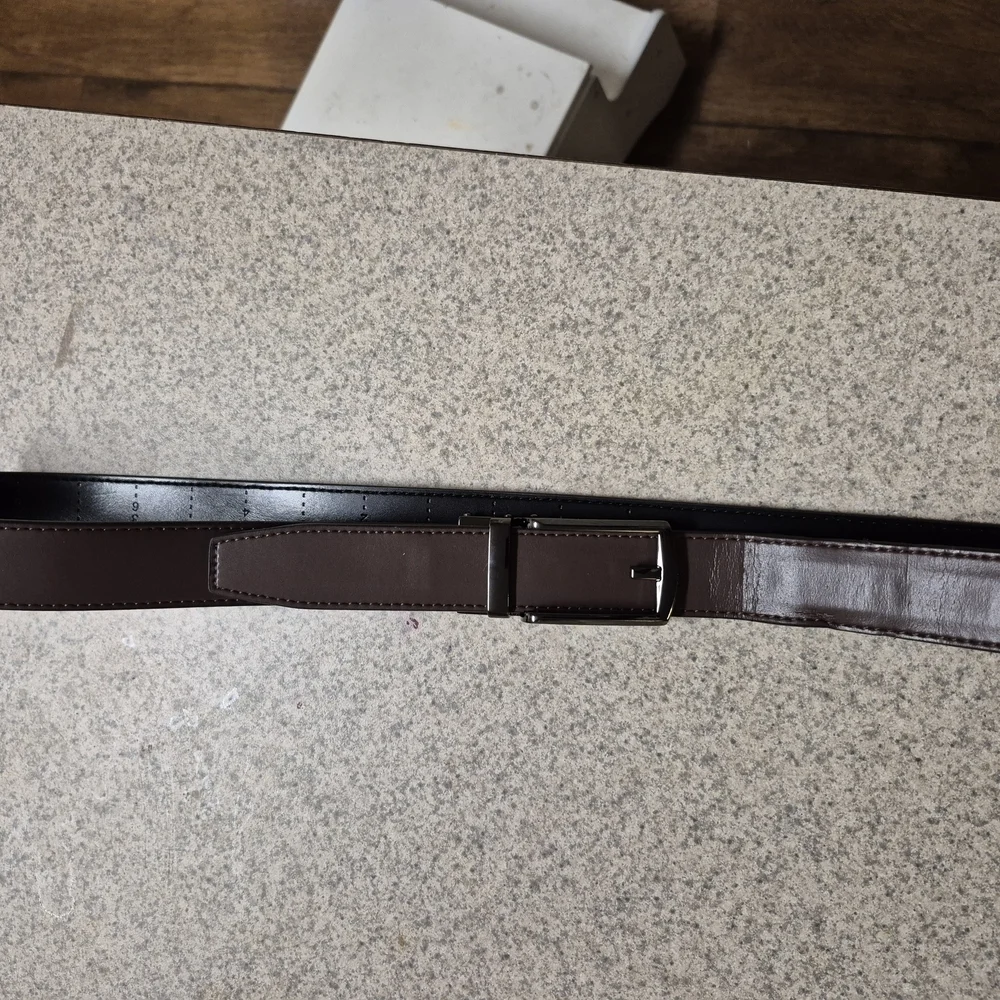 Reversible Black and Brown Leather Belt